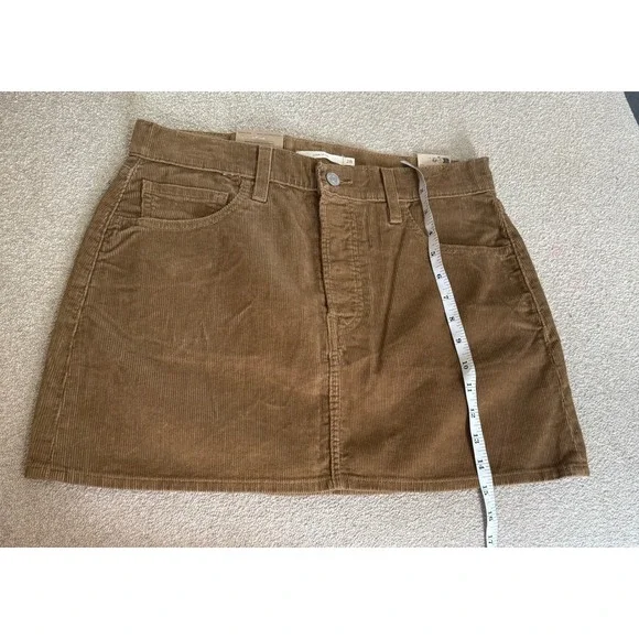 Levi's Icon Skirt Corduroy Brown A Line Button Fly Mini Juniors Size 28 - Picture 7 of 11